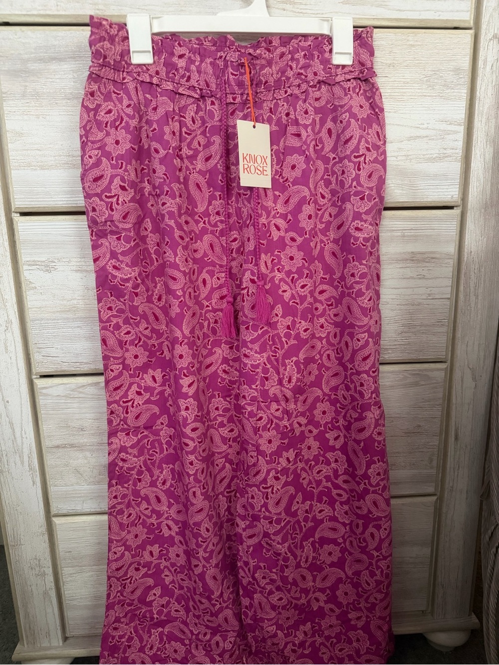 Knox Rose Pink Paisley Wide-Leg Pants